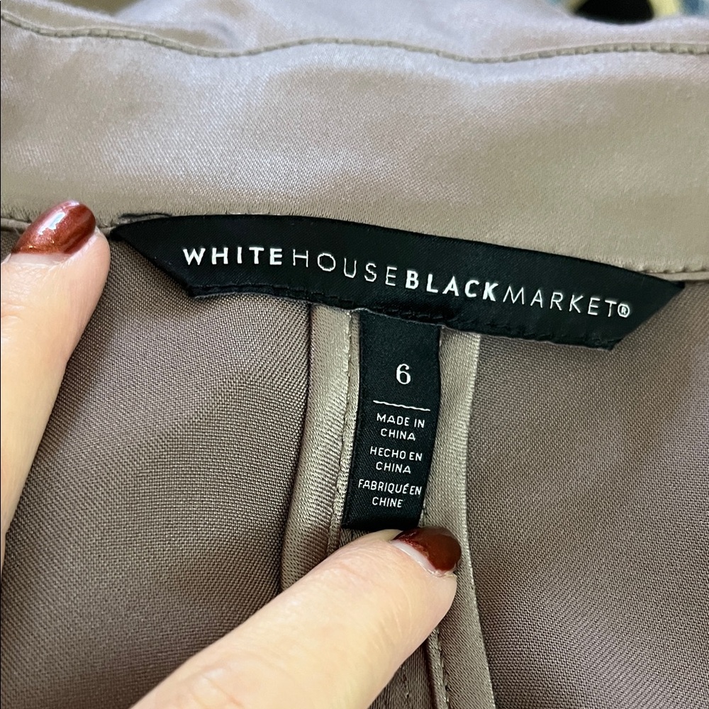 White House Black Market Satin Trench Coat in Brown - Picture 14 of 15